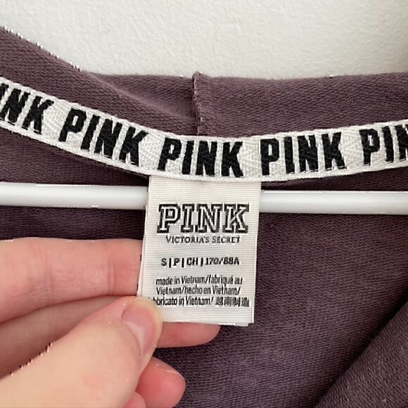 PINK VS VICTORIA'S SECRET Purple 1/4 Zip Lightweight Pullover Hoodie Sweatshirt - Picture 3 of 12
